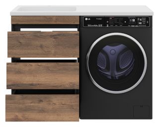 Напольная тумба под раковину Misty Коломбо под стиральную машину 60см дуб Галифакс/антрацит